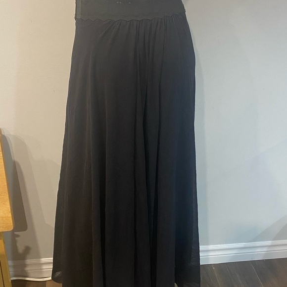 Fuzzi zig zag waist maxi skirt full length flowy layered black medium Italy - Picture 6 of 6